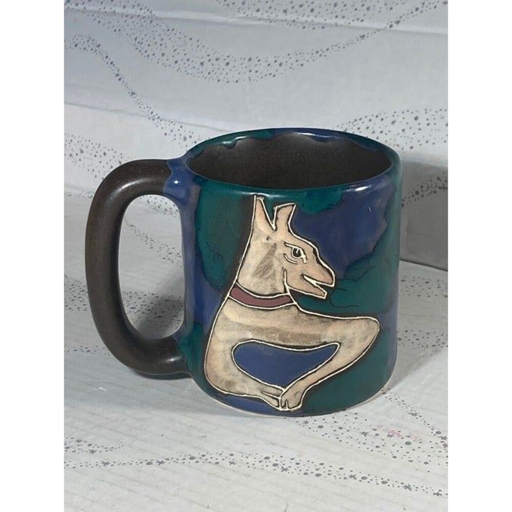 Mara Handcrafted Cat Dog Stoneware Mexican Pottery Coffee Mug 18 oz